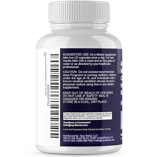 Resveratrol NAD+ Berberine Hyaluronic Acid - Biotin Grape & Blueberry + NAC - Collagen Peptides - Hair, Nail, Skin & Joint Supplement - 21-in-1 Women and Men - Made in USA (60 Coun