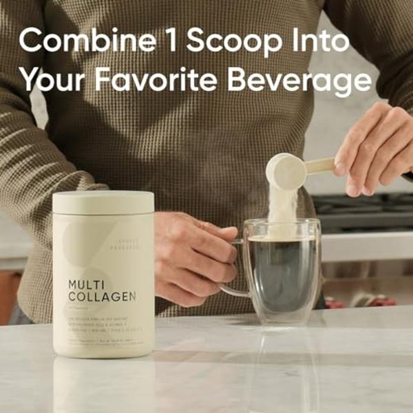 Premium Multi Collagen Peptides Protein Powder (1, 2, 3, 5 & 10) with Vitamin C, Biotin, Hyaluronic Acid, for Hair Skin and Nails - Marine, Bovine, Chicken & Eggshell (Chocolate, 4
