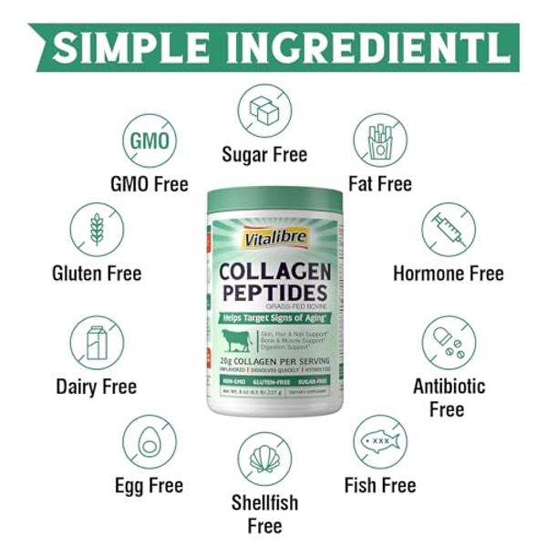NOW Foods Supplements, Multi Collagen Protein Types I, II & III Powder, Bone, Joint, and Skin Health, 16 oz (454 g)