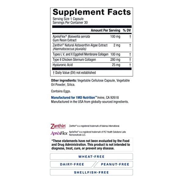1MD Nutrition MoveMD - Health Supplement for Joint Discomfort & Support - Our Collagen Pills are Skillfully Formulated for Women & Men w/Hyaluronic Acid & Astaxanthin
