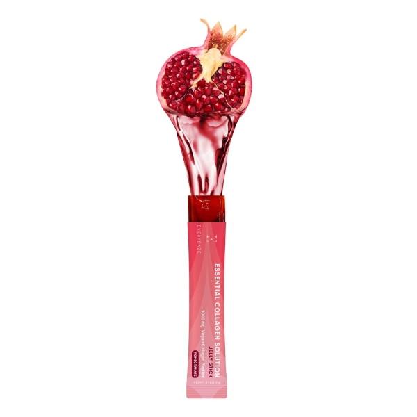 EVERYDAZE Essential Collagen Solution Jelly Stick | Vegan Collagen Peptide | Pomegranate | 10 Packs | Hair, Skin, Nails, Beauty, Bone | Vitamins, Minerals, Antioxidants for Men & W