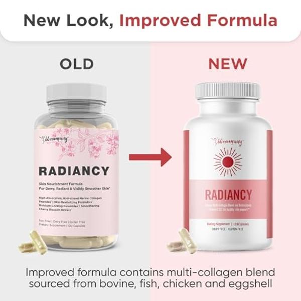 BB Company Radiancy | Vaginal Probiotics for Vaginal Dryness, pH Balance | Fights Itch, Odor | Anti-Aging | Hyaluronic Acid, Probiotics, Vitamin C, Multi Collagen | 120 Ct