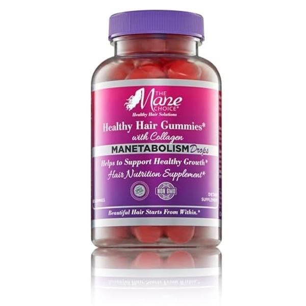 The Mane Choice MANETABOLISM Drops Healthy Hair Vitamins with Collagen (60 Gummies) Hair Skin and Nails Vitamins, Hair Nutrition Supplements for Women & Men for Longer, Thicker and