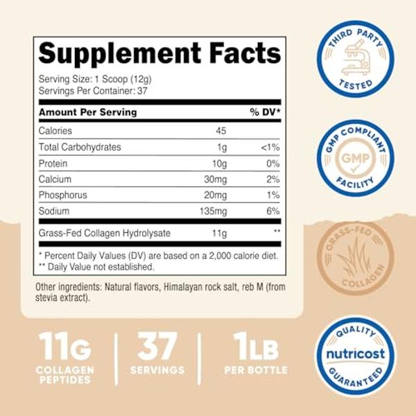 NOW Foods Supplements, Multi Collagen Protein Types I, II & III Powder, Bone, Joint, and Skin Health, 16 oz (454 g)
