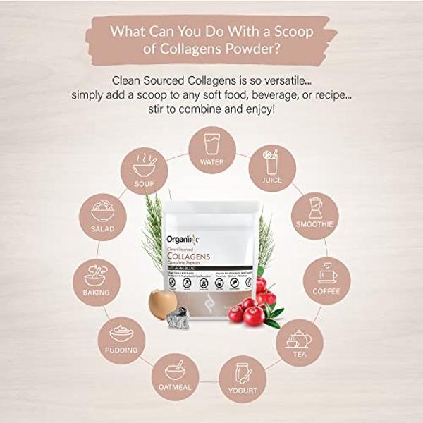 Organixx Collagen Peptides Powder with Vitamin C, Types I, II, III, V, X Hydrolyzed Collagen, Hair, Nail, Skin, Bone & Joint Health, Aging Support, Clean Sourced, Gluten Free, Unfl