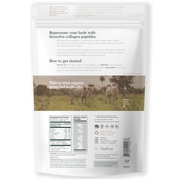 Natural Force Organic Clean Collagen Peptides Powder - USDA Certified Organic & Non-GMO, Keto & Paleo Certified - Hydrolyzed Type I & III Protein Powder with Essential Amino Acids 