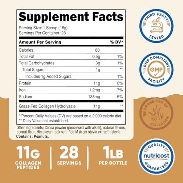 Essential Elements Hydrolyzed Collagen Powder - Joint, Skin, Hair, and Nail Support | Types I & III Peptides | Preservative-Free, Grass-Fed, Hormone-Free, Dissolves Easily (2-Pack)