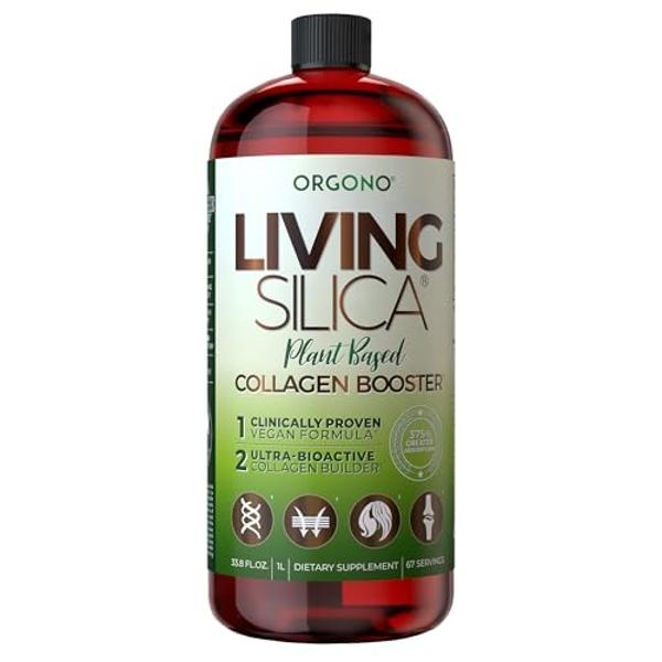 Orgono Living Silica Plant-Based Collagen Booster | Horsetail Extract & Rosemary | Supports Collagen & Elastin for Joint & Bone Health, Glowing Skin, Strong Hair & Nails | 33.85 Fl