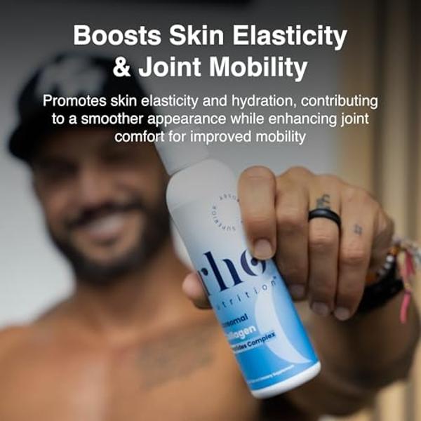 Rho Nutrition Liposomal Collagen Peptides - High-Absorption Liquid Collagen Supplement - Supports Skin Elasticity, Joint Health, and Overall Vitality for Healthy Aging, 5 fl oz