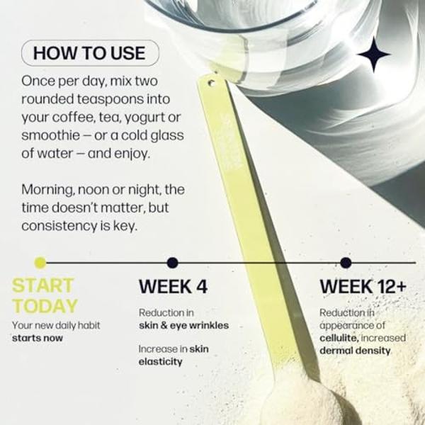 Sparkle Wellness Skin Boost (Acai Lemonade) [30-Serves] | Collagen Powder Supplement with VERISOL Bioactive Hydrolyzed Collagen Peptides & Vitamin C to Improve Skin, Hair & Nail He