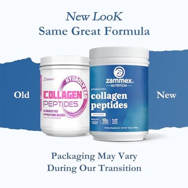 Zammex Premium Collagen Peptides Powder,Hydrolyzed Collagen Peptide for Women Men,Support for Hair Skin Nails, Joints Health,Grass Fed,Non-GMO,Keto Friendly,Gluten-Free,Easy to Dig