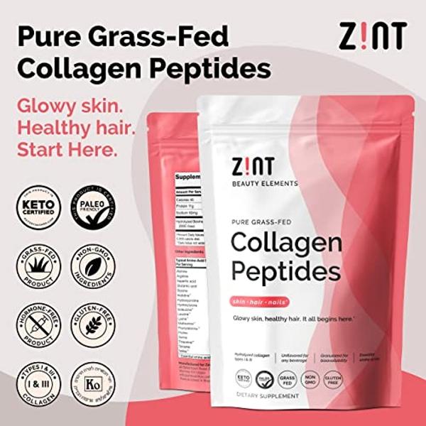 Zint Collagen Peptides Powder: Paleo & Keto Certified - Granulated Collagen Hydrolysate for Enhanced Absorption - Enzymatically Hydrolyzed Protein for Women & Men, 10 oz
