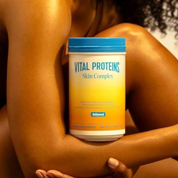 Vital Proteins Collagen Peptides for Women - 20g Hydrolyzed Collagen, Vitamin C, Hyaluronic Acid, Reduce Fine Lines & Wrinkles, Verisol & Holimel - Skin Complex Supplement, Unflavo