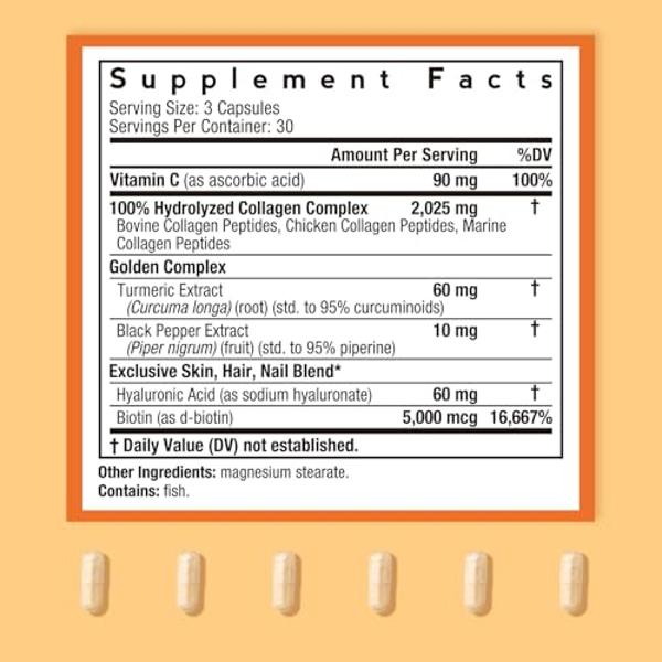 Doctor's Recipes Multi Collagen Peptides with Golden Turmeric, Vitamin C, Biotin, Hyaluronic Acid & Black Pepper, Collagen Supplements for Skin, Hair, Nail, Collagen for Women and 