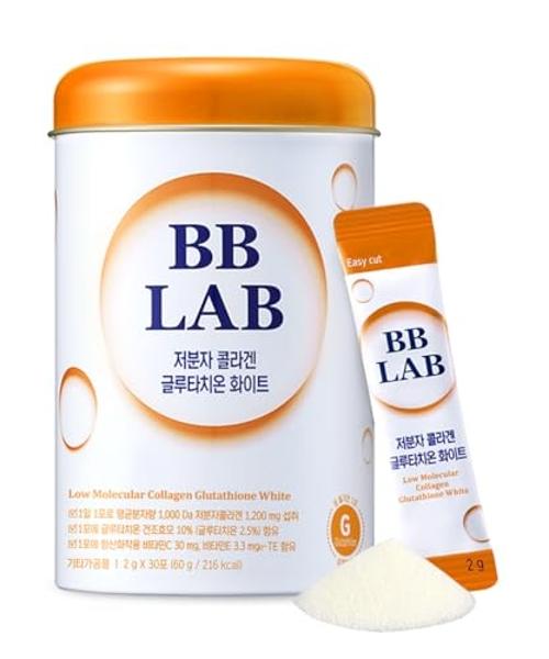 BB LAB Collagen Glutathione White, Low Molecular Korean Stick Supplement, Fish Peptides, Vitamin C, Vitamin E, Glutathione, Fast abosorption, Orange Flavor