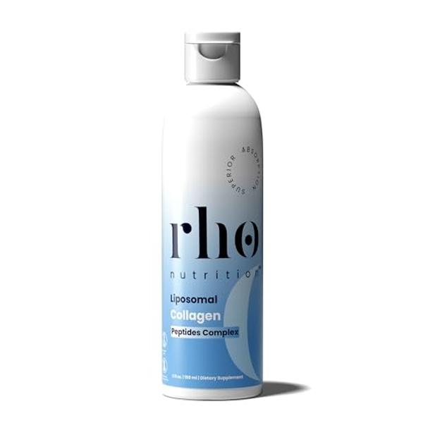 Rho Nutrition Liposomal Collagen Peptides - High-Absorption Liquid Collagen Supplement - Supports Skin Elasticity, Joint Health, and Overall Vitality for Healthy Aging, 5 fl oz