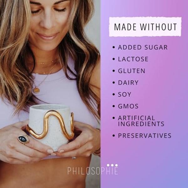 Philosophie Cosmic Elixir Collagen Superfood Blend with Adaptogens – Organic & Unsweetened Powder for Gut Health, Hormone Balance, Joint Support & Skin Vitality – 32 Servings