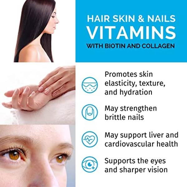 Liquid Collagen Peptides for Women - Serum Complex with Biotin Vitamin, Hydrolyzed Keratin Protein and Saw Palmetto - Comprehensive Formula for Hair, Skin, and Nails Wellness - 2fl