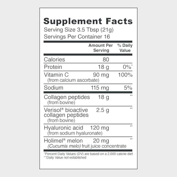 Vital Proteins Collagen Peptides for Women - 20g Hydrolyzed Collagen, Vitamin C, Hyaluronic Acid, Reduce Fine Lines & Wrinkles, Verisol & Holimel - Skin Complex Supplement, Unflavo