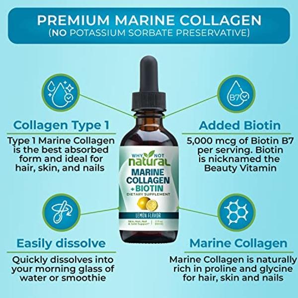 HEARTHY FOODS Marine Collagen Powder 16 Oz - Sourced from Wild-Caught Fish, Pescatarian Friendly, Keto Certified & Non-GMO Verified - Easy to Mix in Water - 45 Servings