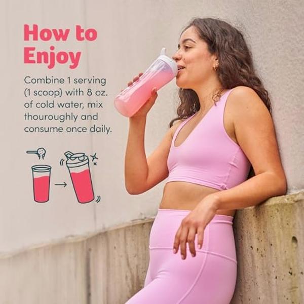 Purely Inspired Collagen and Creatine Powder, Watermelon Strawberry - 10g Collagen & 3g Creatine Builds Lean Muscle - Flavored Drink Mix with Key Electrolytes - Gluten-Free & Zero 