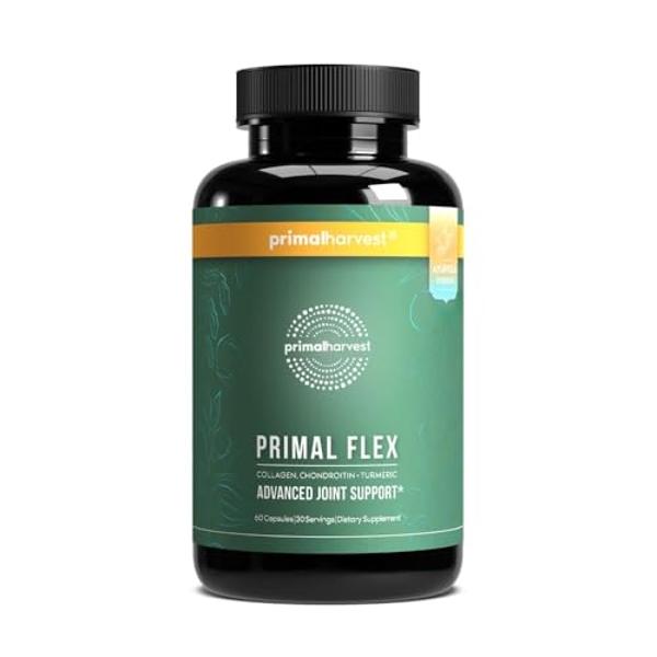Primal Harvest, Primal Flex Joint Supplement with Collagen, Turmeric, Boswellia and Ashwagandha (60 Count) 1 Pack