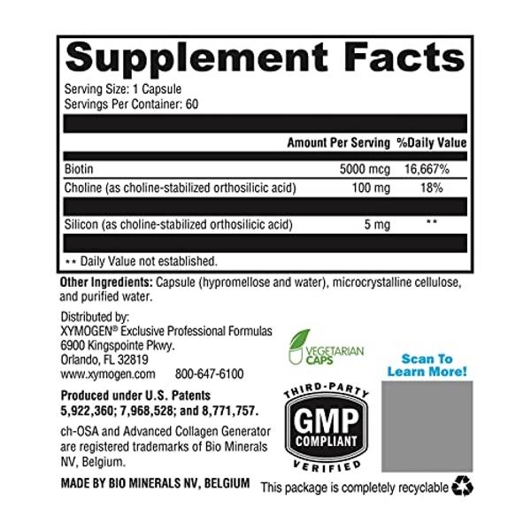 XYMOGEN RegeneMax Plus - Advanced Collagen Supplements with Biotin & Clinically Tested ch-OSA - Supports Skin, Hair, Nails & Bone Health - Collagen for Women & Men (60 Capsules)