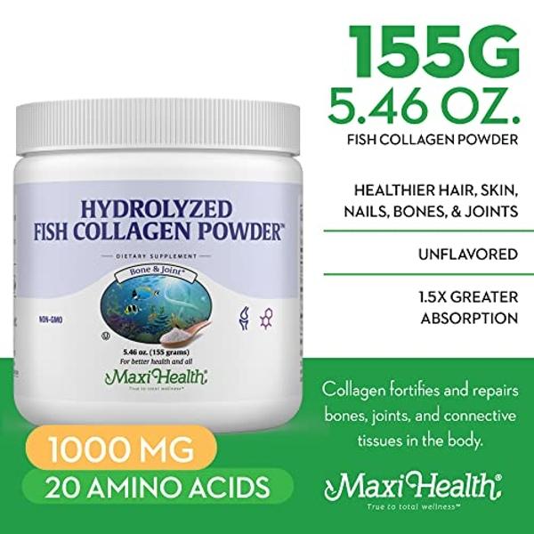 Collagen Powder - Collagen Protein Powder - Marine Collagen Powder for Women and Men - Type I Unflavored Fish Collagen Hydrolyzed Collagen Protein - Healthy Hair Growth and Skin Su