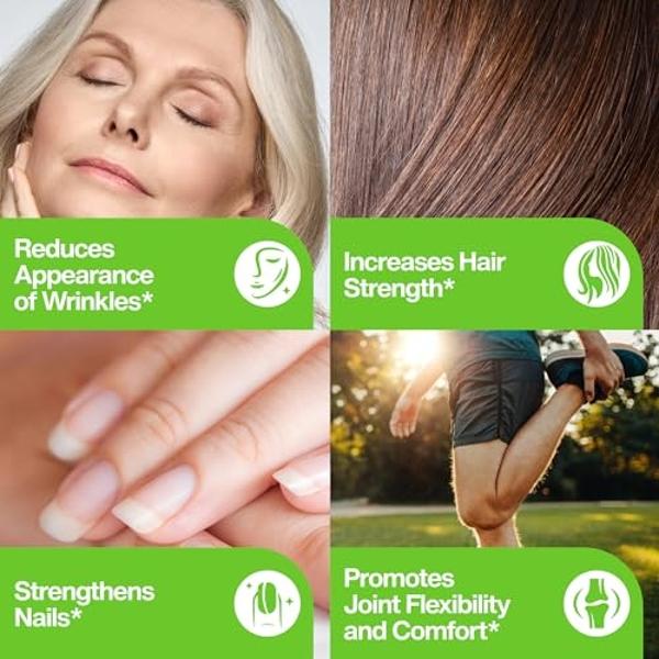 Hydrolyzed Collagen Peptides Supplement for Women & Men - Joint, Hair, Skin & Nails Support - Grass Fed Type I & III - Keto, Paleo - 28 Servings, 9.88 oz, Unflavored Powder