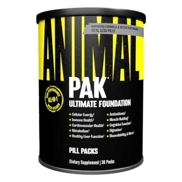 Animal Pak - Convenient Multivitamin for Men & Women Daily All-in-One Vitamin & Supplement Pack - Zinc, Vitamins C, B, D, Amino Acids, and Immune Support - Sports Nutrition Perform