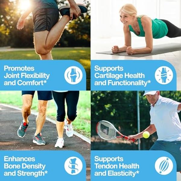 Fernes Mobility Collagen Peptides Powder - Glucosamine, Chondroitin, Hyaluronic Acid & Liposomal Vitamin C Join Bone & Cartilage Support Grass-Fed Type I & III Keto & Paleo 56 Serv