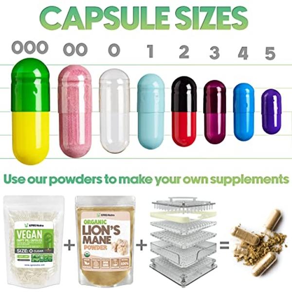 XPRS Nutra Size 0 Empty Capsules - 100 Count Empty Vegan Capsules - Vegetarian Empty Pill Capsules - DIY Vegetable Capsule Filling - Veggie Pill Capsules Empty Caps (Blue/White)