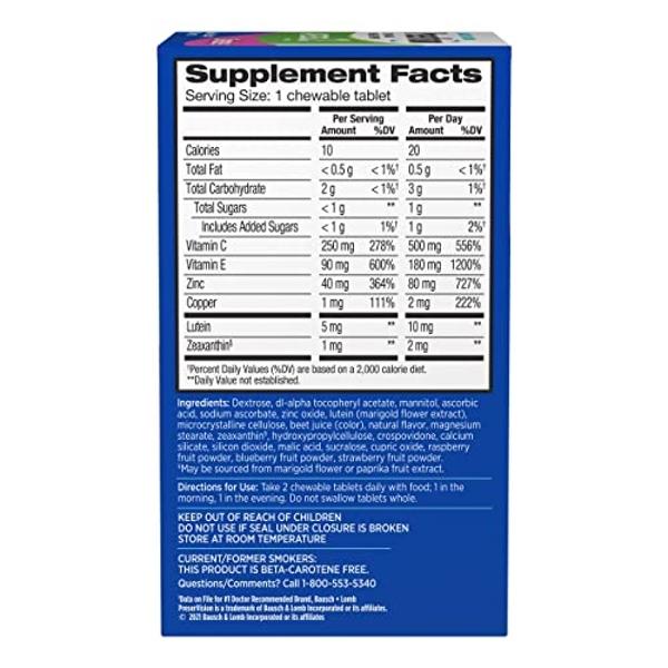 PreserVision AREDS 2 Eye Vitamin & Mineral Supplement, Contains Lutein, Vitamin C, Zeaxanthin, Zinc, Copper & Vitamin E, 60 Chewable (Packaging May Vary)
