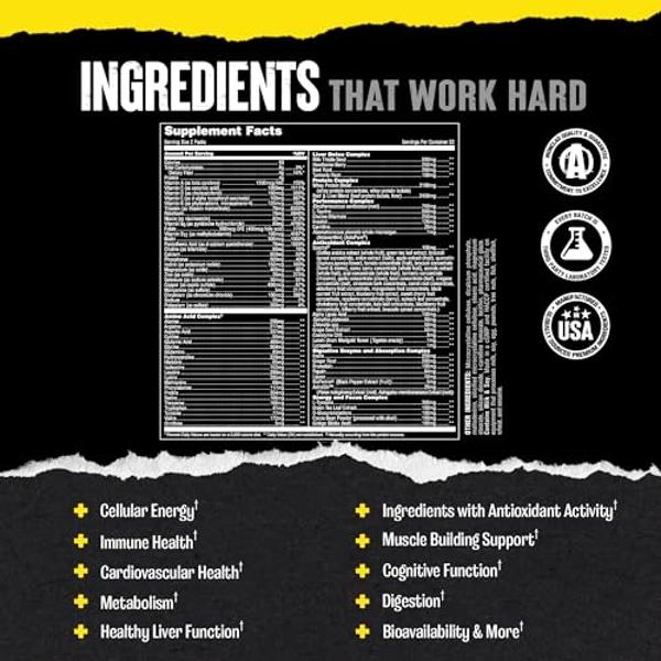 Animal Pak - Convenient Multivitamin for Men & Women Daily All-in-One Vitamin & Supplement Pack - Zinc, Vitamins C, B, D, Amino Acids, and Immune Support - Sports Nutrition Perform