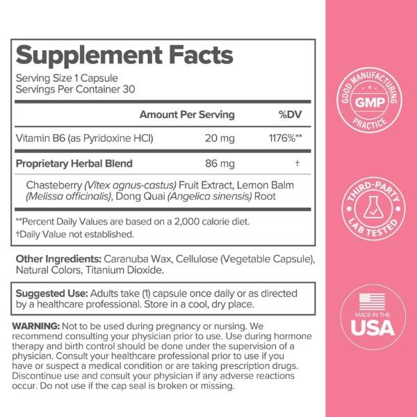 O Positiv FLO PMS Vitamins for Women, 30 Servings (Pack of 2) - Proactive PMS Relief - Targets Hormonal Breakouts, Bloating, Cramps, & Mood Swings with Chasteberry, Vitamin B6, & L