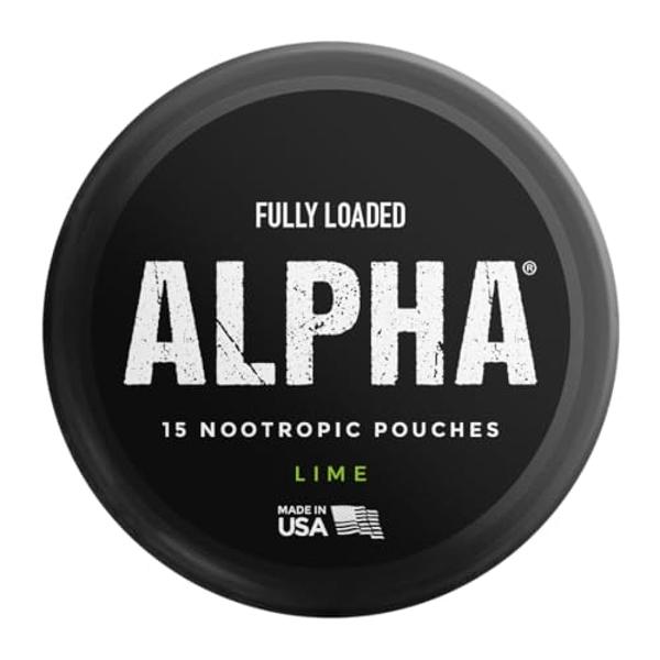 Fully Loaded Alpha Nootropic Pouches (Lime) - 5 Cans - 15 Pouches per can - Effective Nootropic Delivery, Nic Pouch Replacement - Faster Absorption, Alpha GPC, L-Tyrosine, GABA