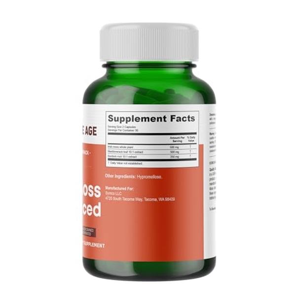 INFINITE AGE 2 Pack of 1250mg Sea Moss Advanced Superfood Capsules, 120 Count - High-Potency, Vegan, Made in The USA - Irish Seamoss, Bladderwrack, Burdock Root - Overall Health, I