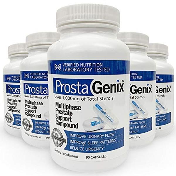 ProstaGenix Multiphase Prostate Supplement -5 Bottles- Featured on Larry King Investigative TV Show - Over 1 Million Sold - End Nighttime Bathroom Trips, Urgency, Frequent Urinatio