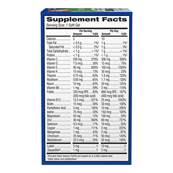 PreserVision AREDS 2 + Multivitamin 2-in-1 Eye Contains Vitamin C, E & Zinc Softgels Packaging May Vary, 100 Count