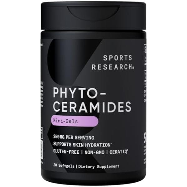 Phytoceramides 350mg per softgel - Plant Derived Ceramides for Healthy Skin and Hydration - Non GMO with No Fillers or Synthetic Vitamins - 30 Liquid softgels