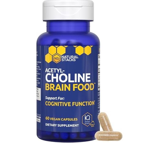 Acetylcholine Brain Food - Acetyl L-Carnitine & Alpha GPC Supplement - Supports Production of Acetylcholine - Neurotransmitter Supplement for Cognitive Function - 60 Capsules