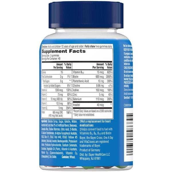 One A Day Men’s Multivitamin Gummies, Multivitamin for Men with Vitamin A, C, D, E, Calcium & More To Support Healthy Muscle Function, Gummies, 80 Count