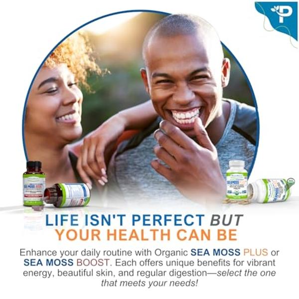Power By Naturals Sea Moss Plus - USDA Certified Organic Wildcrafted Irish Seamoss, Bladderwrack & Burdock Root, Supplement for Immunity, 60Ct, 2 Pack