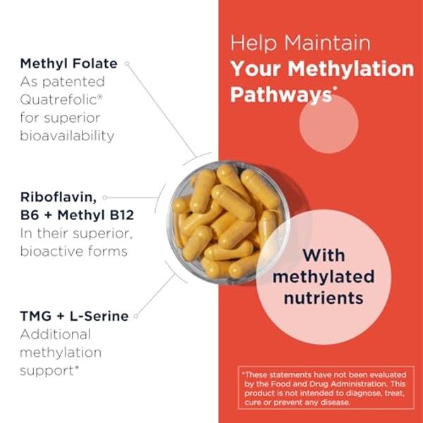Designs for Health Homocysteine Supreme - Methylated B Vitamins with Riboflavin, B6, B12, Folate, L-Serine & TMG for Brain Support & Heart Health - Methylated Multivitamin (120 Cap