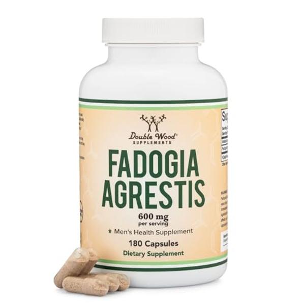 Fadogia Agrestis 600mg Per Serving (180 Capsules) Powerful Extract to Support Athletic Performance (Third Party Tested, Non-GMO, Vegan, Gluten Free) by Double Wood