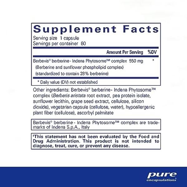 Pure Encapsulations Berberine UltraSorb | Enhanced Absorption Berberine | 60 Capsules