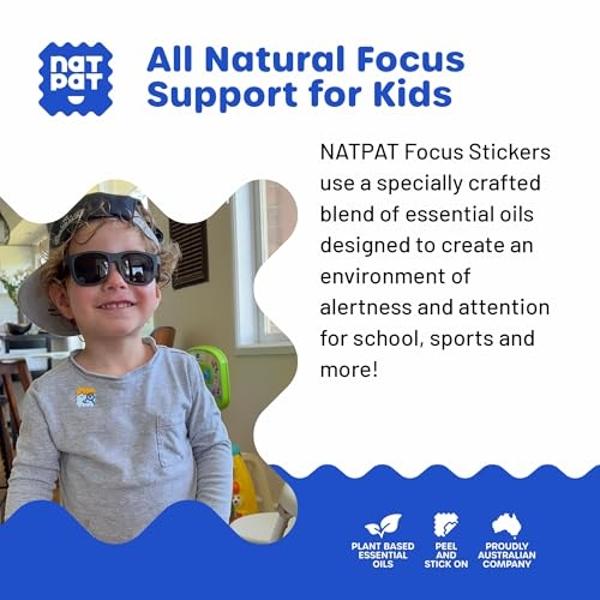 NATPAT Focus Patch Focus Enhancing Stickers for Kids and Adults - Healthy Brain Supports for Attention, Focus, and Concentration - Chemical and Drug Free - 24 Count - BuzzPatch Nat