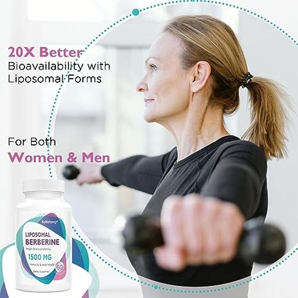 Berberine HCL Supplement 1500mg - Third Party Tested, High Bioavailability Liposomal Berberine Capsules for Women and Men, AMPK Activator