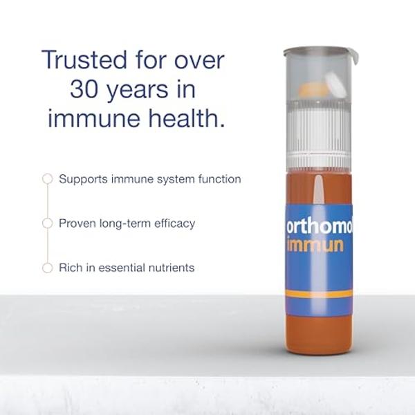 Orthomol Immun Vial, Daily Liquid Immune Support Supplement, 7-Day Supply, Includes Vitamins A, B, C, D, E, Zinc & Iodine, Premium Formula for Enhanced Immune Defense & Overall Vit