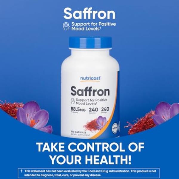 Nutricost Saffron Extract 88.5mg, 240 Capsules - Veggie Caps, Non-GMO, Gluten Free